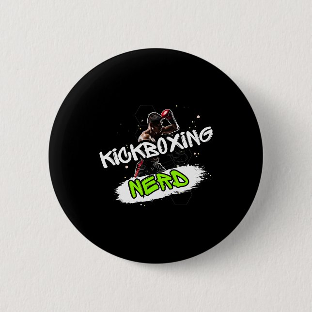 Kickboxing Nerd  Button (Front)