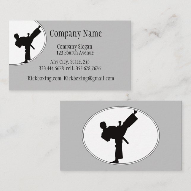 Kickboxing or Martial Art Sport Business Card (Front/Back)