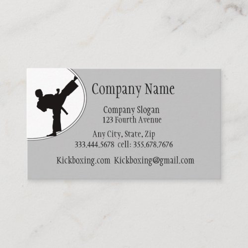 Kickboxing or Martial Art Sport Business Card
