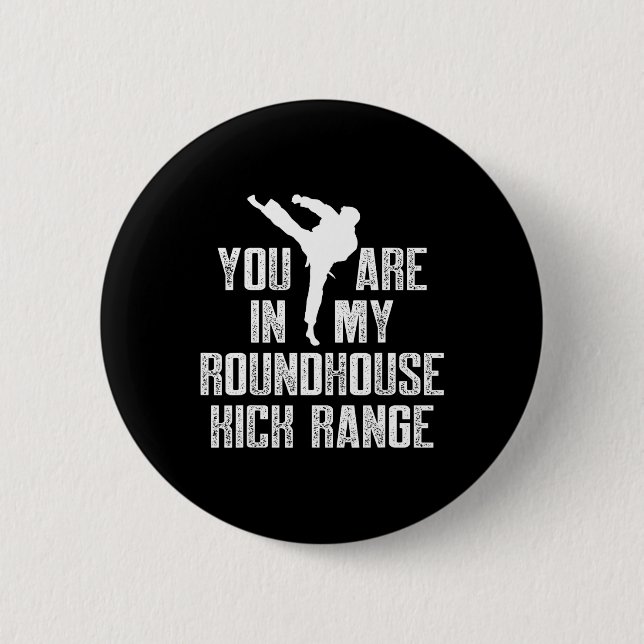 Kickboxing Range Kick Boxing Workout  Button (Front)