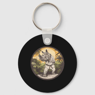 Kickboxing Rhino Taekwondo Karate MMA Funny Keychain