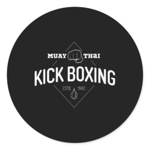 Kickboxing Shirt Muay Thai Boxer Martial Arts Tee  Classic Round Sticker
