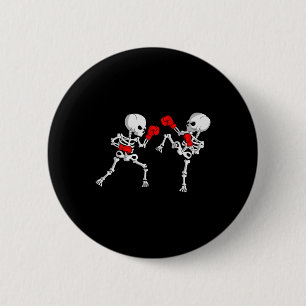 Kickboxing Skeleton Kickboxer Boxing Mma Button
