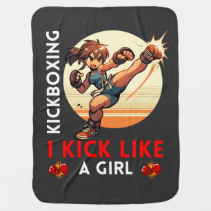 Kickboxing Tee Muay Thai Shirt Workout Baby Blanket