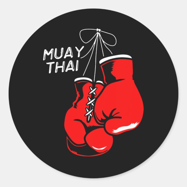 Kickboxing Thai Boxing Muay Thai Gloves  Classic Round Sticker (Front)