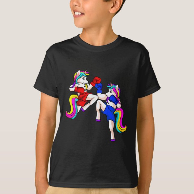 Kickboxing Unicorn Kickboxer Mma  T-Shirt (Front)