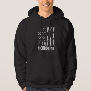 Kickboxing USA American Flag Kickboxer Combat Self Hoodie