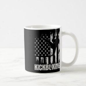 Kickboxing - Usa American Flag Kickboxer Combyt Se Coffee Mug