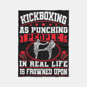 Kickboxing Vintage Kickboxingas Punching People In Fleece Blanket