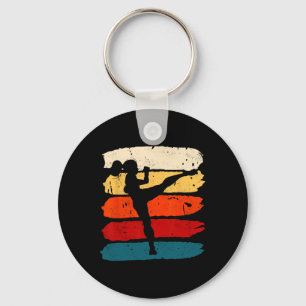 Kickboxing Woman Kickboxer Karate Boxing Mma Fight Keychain