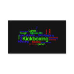 Kickboxing Word Cloud Bright on Black Business Card Kickboxing Word Cloud Bright on Black Business Card
