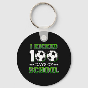 Kicked 100 Days School Soccer Sports Boys Keychain