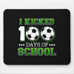 Kicked 100 Days School Soccer Sports Boys Mouse Pad
