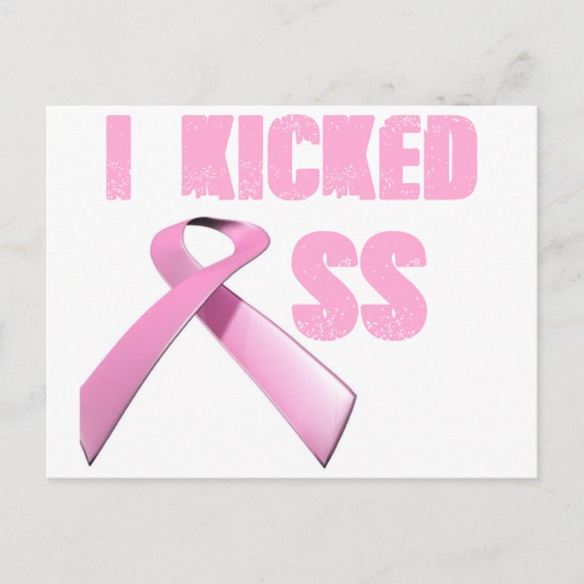 kicked Butt Breast Cancer Survivor Postcard (Front)