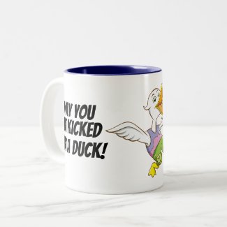 Kicked by Duck! Ukrainian Cartoon Duck Mug