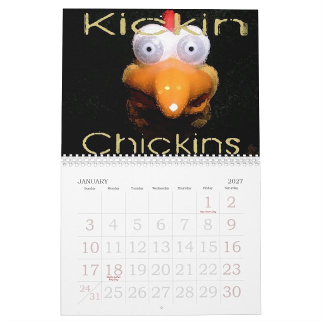 Kickin Chickins Calander Calendar (Jan 2027)