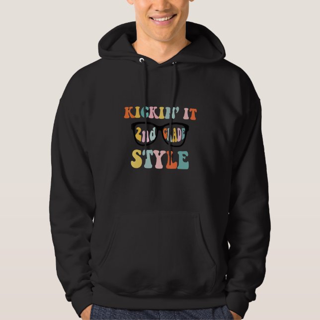 Kickin' It 2nd Grade Style Back To School Elementa Hoodie (Front)