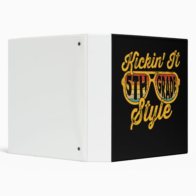 Kickin it 5th Grade Style Student Teacher Team 3 Ring Binder (Background)