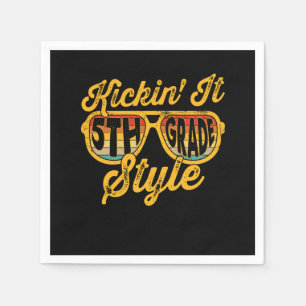 Kickin it 5th Grade Style Student Teacher Team Napkins