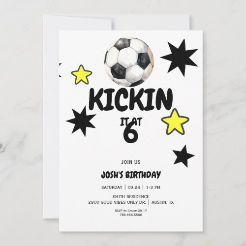 Kickin it at Age Childs Age Birthday Party Invitation