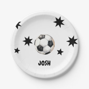 Kickin it at Six Soccer 6th Birthday Party Paper Plates