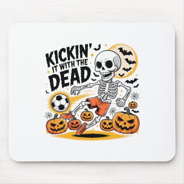 Kickin' It Halloween Skeleton Soccer Player  Mouse Pad (Front)