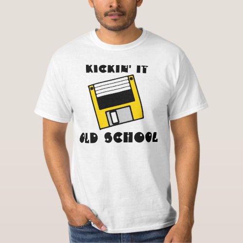 Kickin it Old School Yellow Floppy Disc Shirt