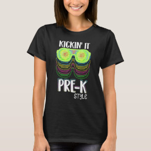 Kickin It Pre K Style Back To School Teacher Kids T-Shirt