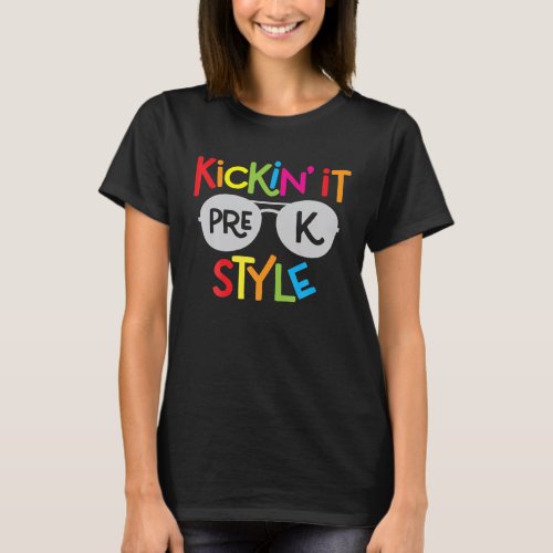 Kickin It Pre K Style Kids Back To School Teacher T_Shirt