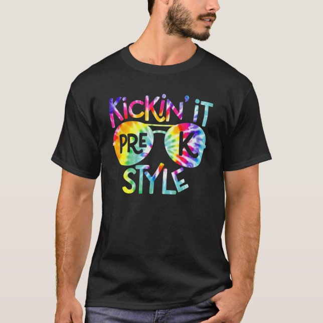 Kickin It Pre K Style Kids Back To School Teacher  T-Shirt (Front)