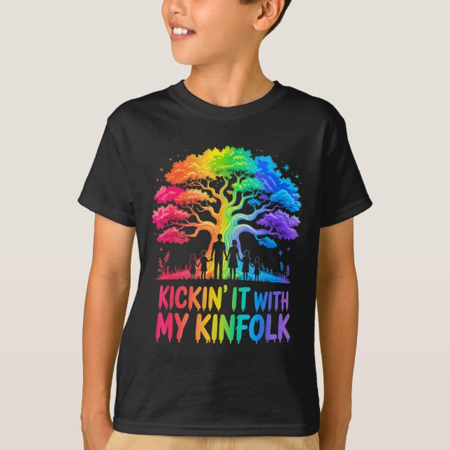 Kickin' It With My Kinfolk Funny Family Reunion  T-Shirt (Front)