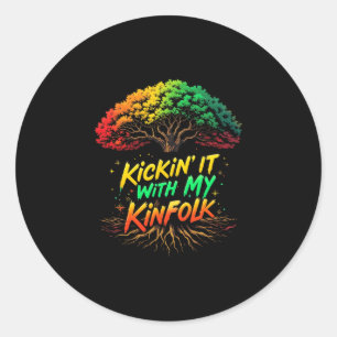 Kickin' It With My Kinfolk Funny Summer Family Reu Classic Round Sticker