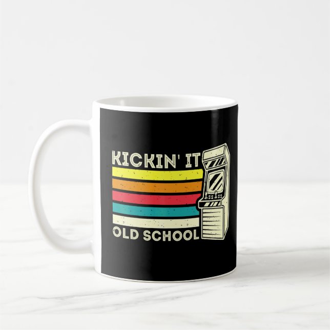 Kickin' Old Retro 80s Arcade Video Gaming Gamer  Coffee Mug (Left)