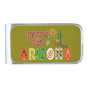 Kicking Back in Arizona Silver Finish Money Clip