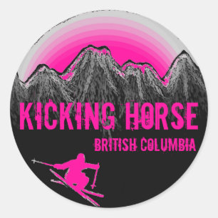 Kicking Horse British Columbia pink ski stickers