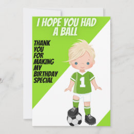 Kicking It 1 Thank You Card