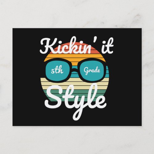 Kicking It 5th Grade Style Back To School Student Postcard