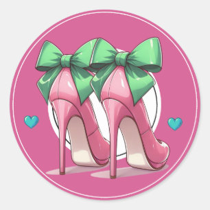 Kicking It High Heels Classic Round Sticker