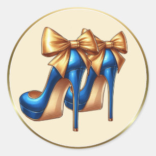 Kicking It High Heels Classic Round Sticker