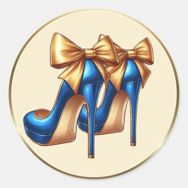 Kicking It High Heels  Classic Round Sticker (Front)