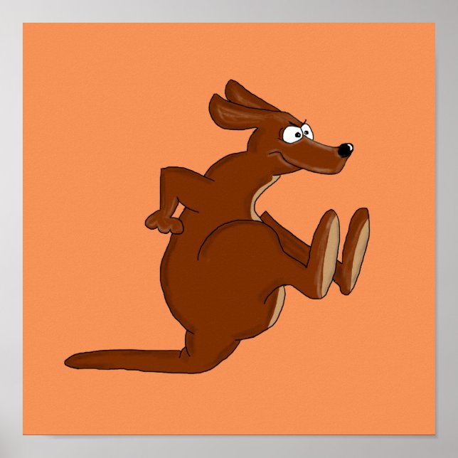 Kicking kangaroo poster (Front)