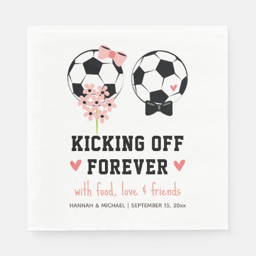 Kicking Off Forever Soccer Ball Wedding Napkins