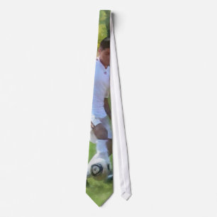 Kicking Soccer Ball Neck Tie