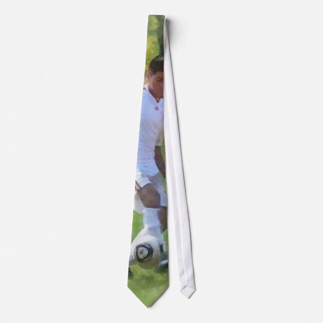 Kicking Soccer Ball Neck Tie (Front)
