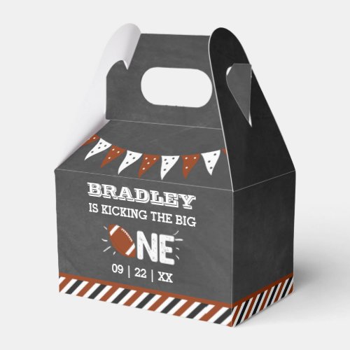 Kicking The Big One  Football 1st Birthday Favor Boxes