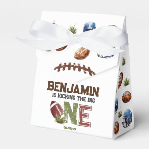 Kicking The Big One Football 1st Birthday Favor Boxes