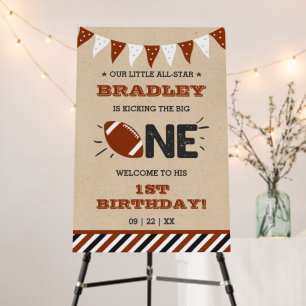 Kicking The Big One Football 1st Birthday Foam Board