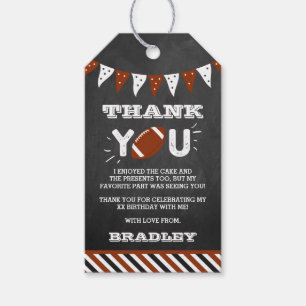 Kicking The Big One Football 1st Birthday Gift Tags