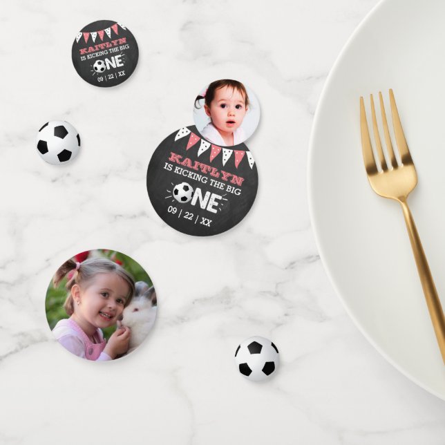 Kicking The Big One | Soccer 1st Birthday Confetti (Group)