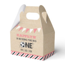 Kicking The Big One | Soccer 1st Birthday Favor Boxes